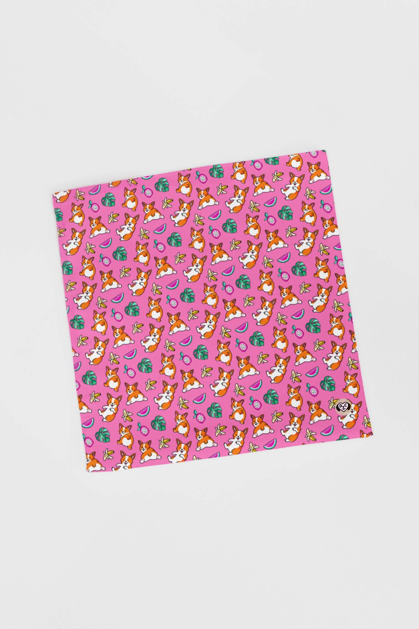 Tropical Corgi Paradise Pet Bandana Pink.