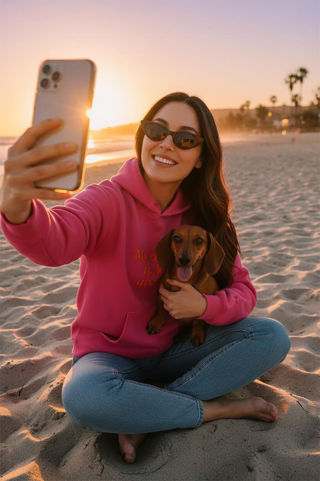 Bold My Dog And I Talk Embroidered Hoodie