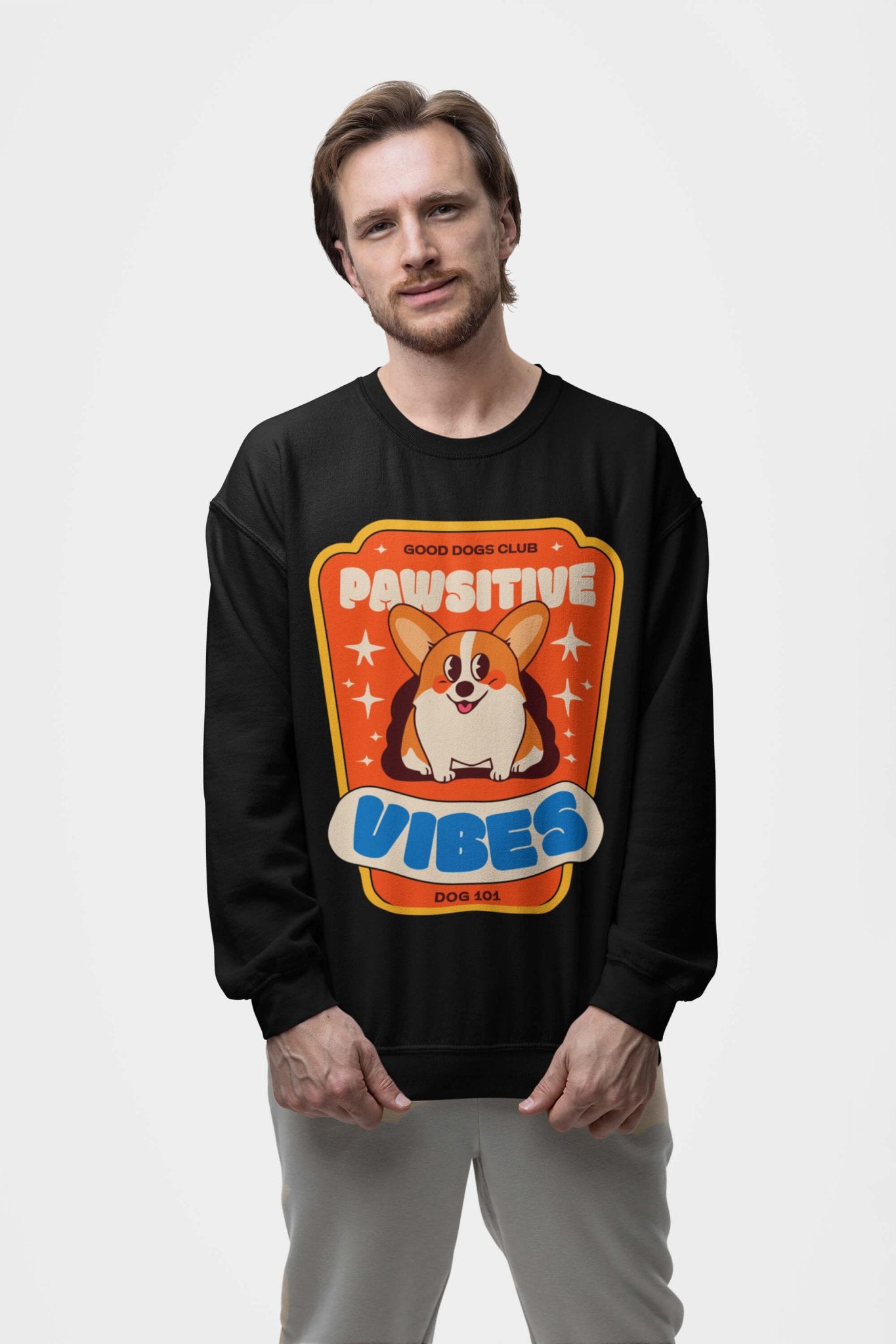 Pawsitive Vibes Corgi Premium Sweatshirt - Dogloverclothing.com