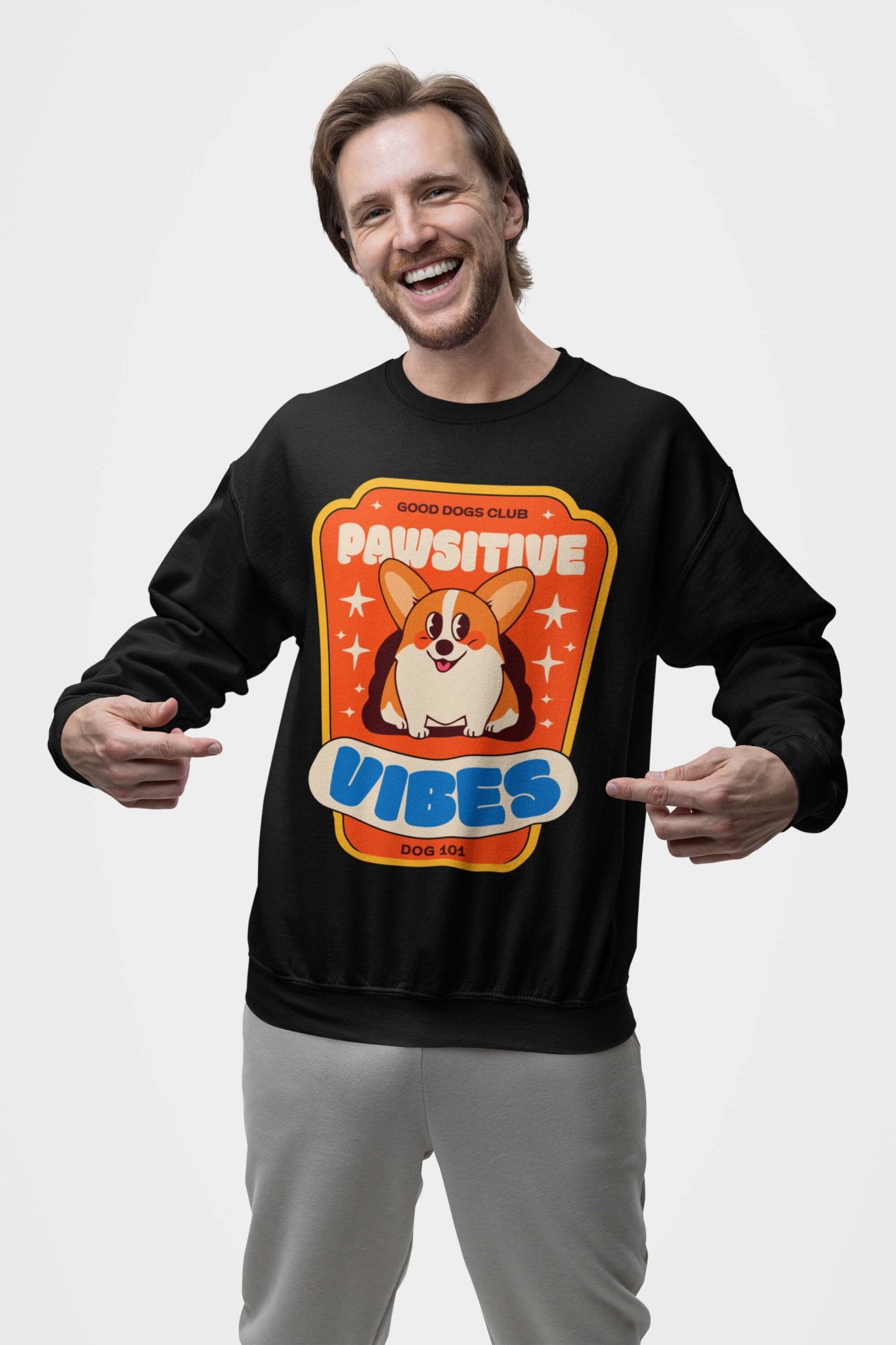 Pawsitive Vibes Corgi Premium Sweatshirt - Dogloverclothing.com