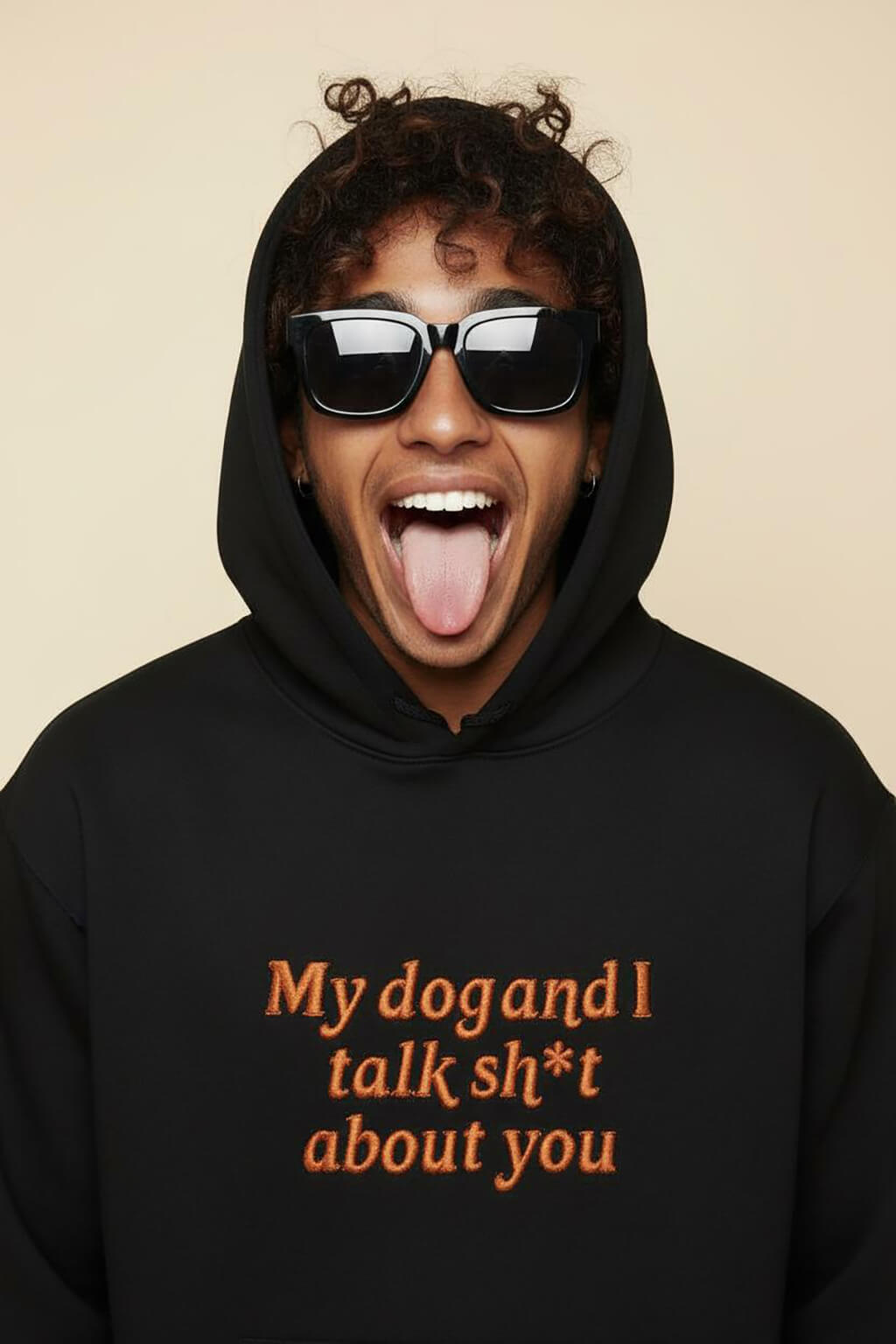 Bold My Dog And I Talk Embroidered Hoodie