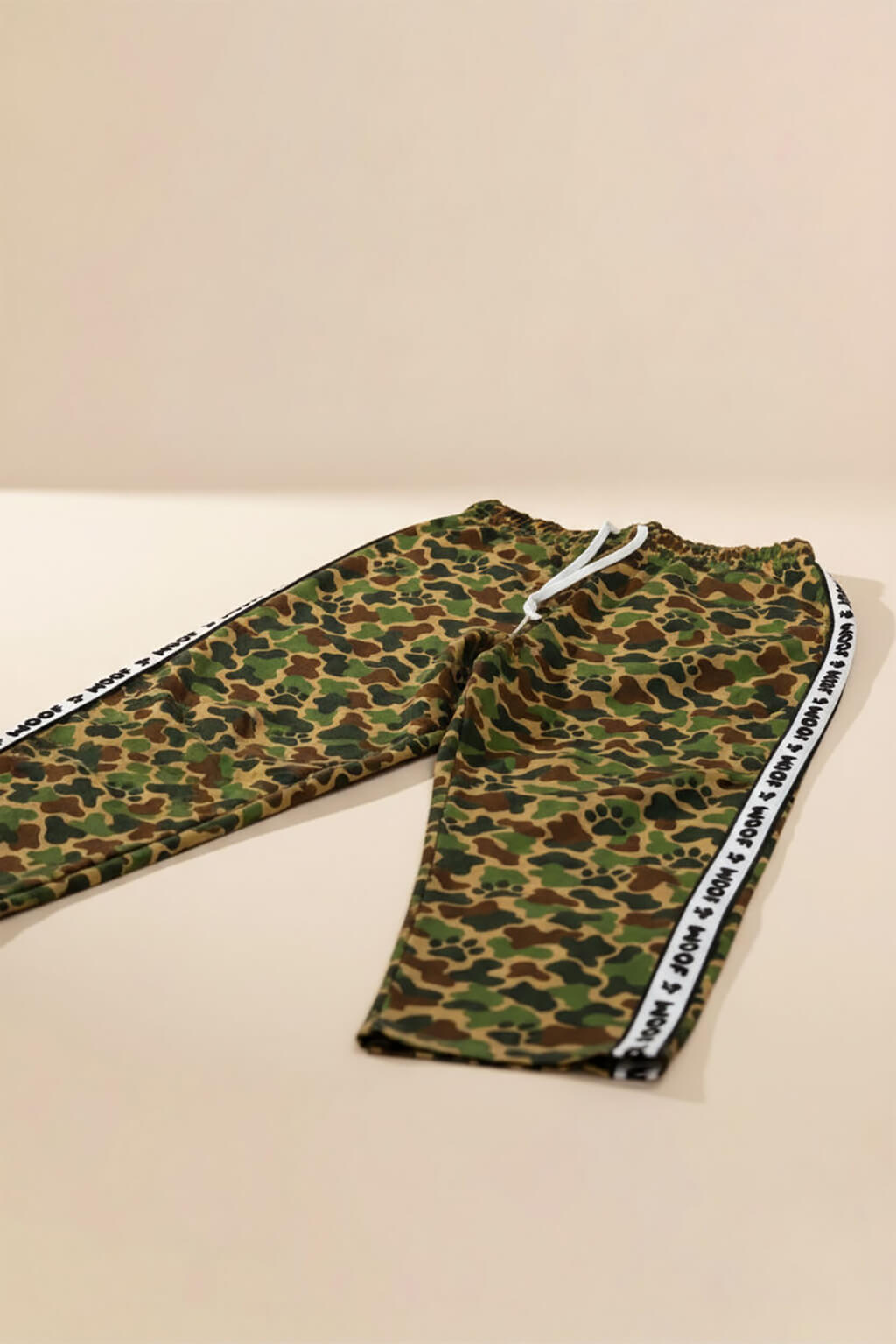 Camo Wide-Leg Unisex Paw Print Joggers