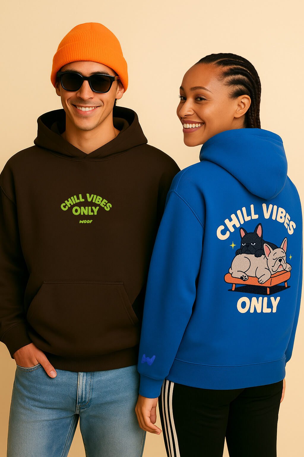 Cute Frenchie Chill Vibes Only Unisex Hoodie - WOOF
