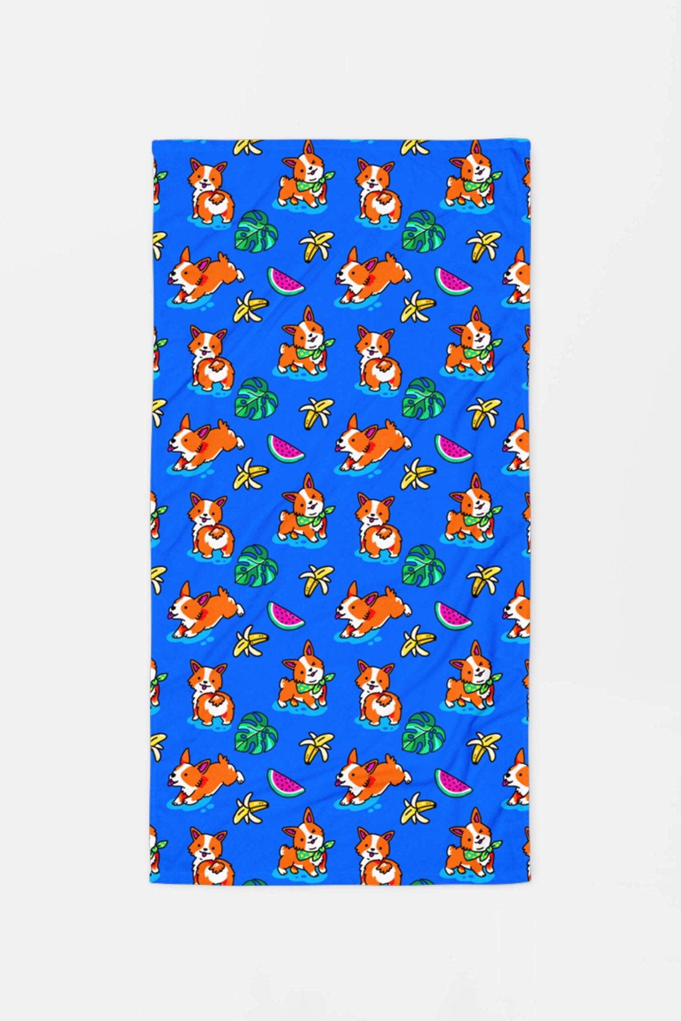 Tropical Corgi Beach Party Premium Towel 30″ × 60″ - Dogloverclothing.com