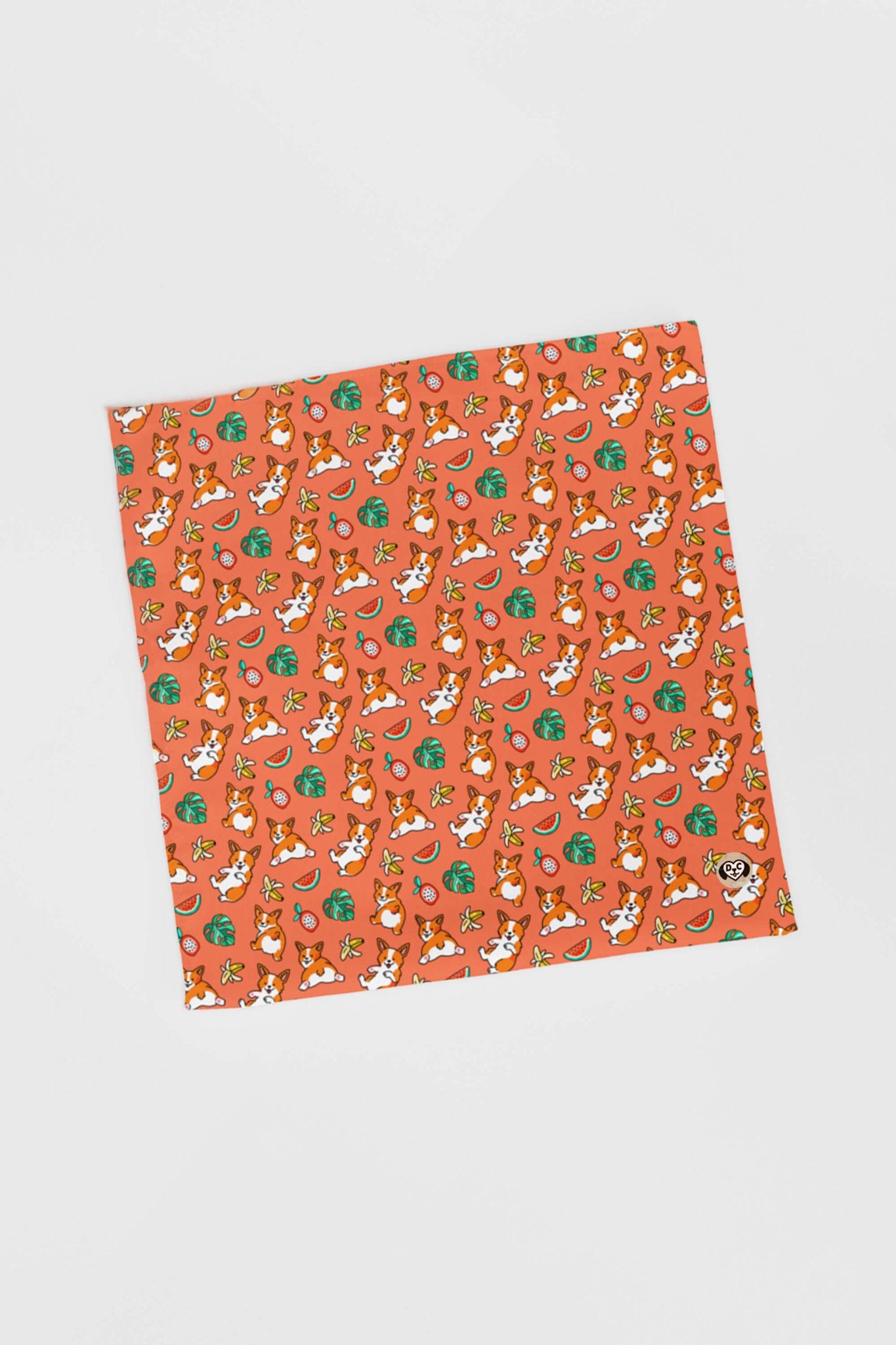 Tropical Corgi Paradise Pet Bandana Orange.