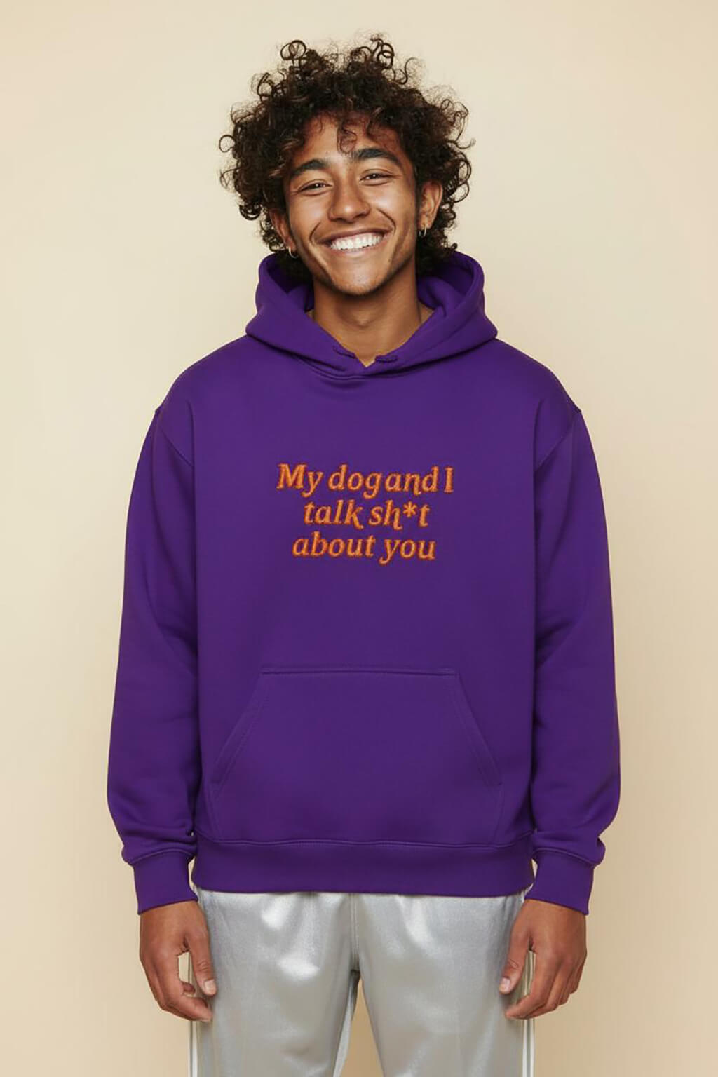 Bold My Dog And I Talk Embroidered Hoodie