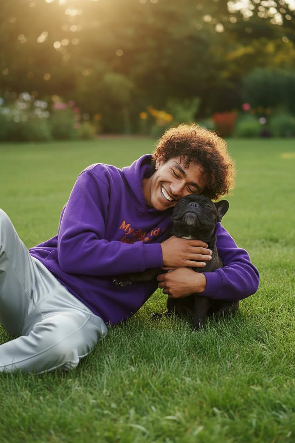 Bold My Dog And I Talk Embroidered Hoodie