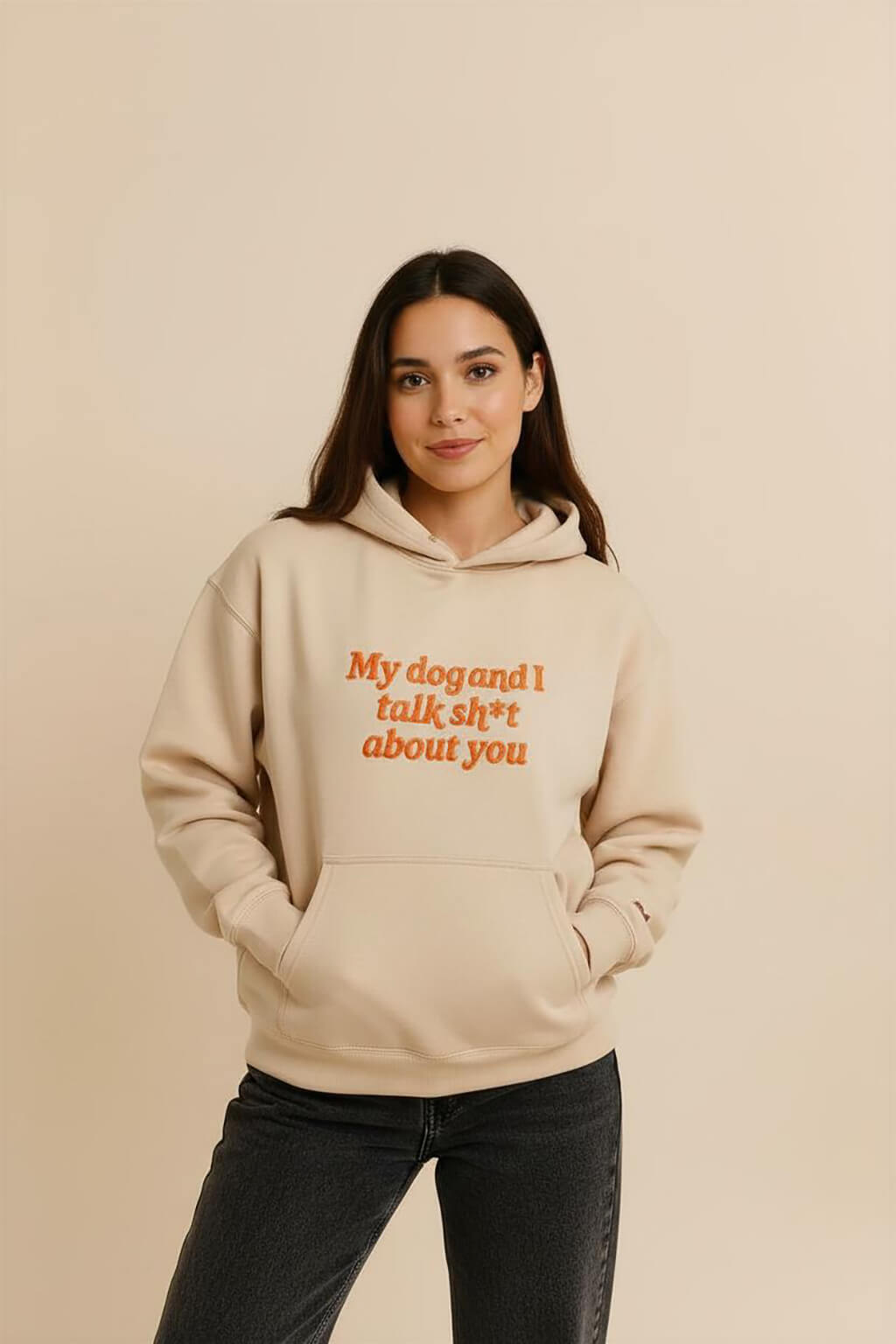 Bold My Dog And I Talk Embroidered Hoodie