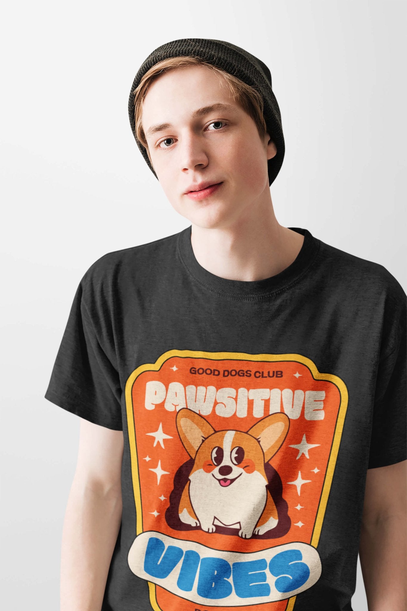 Pawsitive Vibes Corgi Premium T-Shirt - Dogloverclothing.com