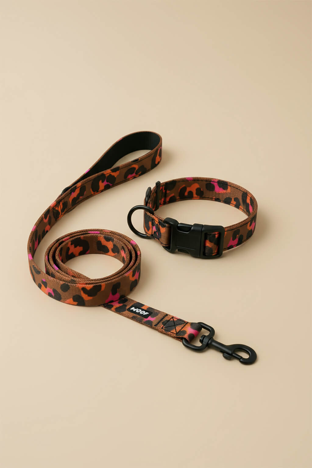 Elegant Leopard Dog Collar & Leash Set