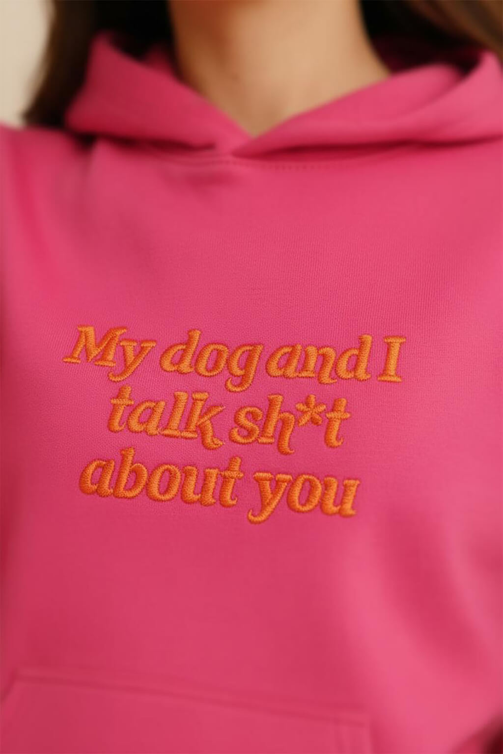 Bold My Dog And I Talk Embroidered Hoodie