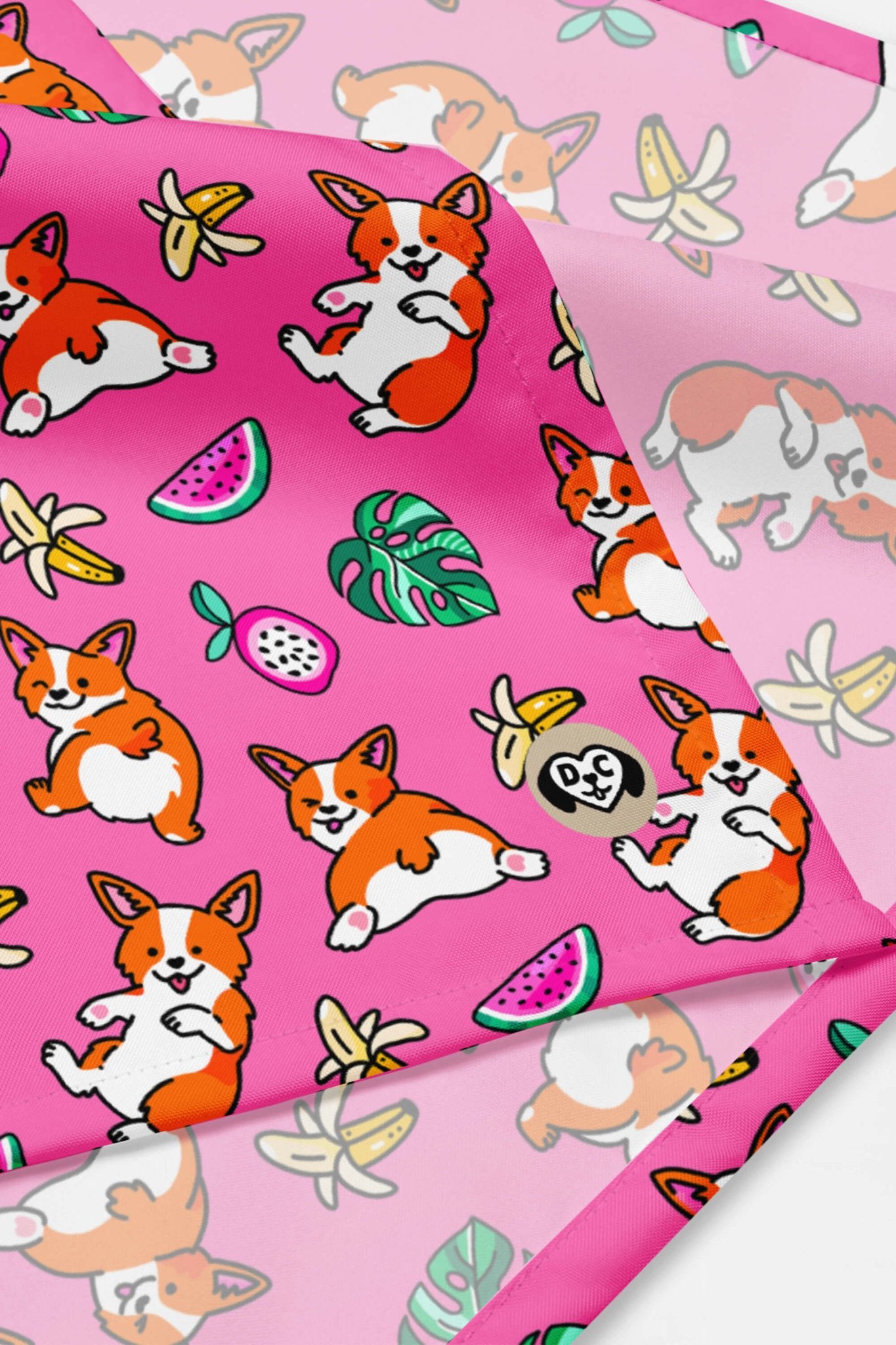 Tropical Corgi Paradise Pet Bandana Pink.