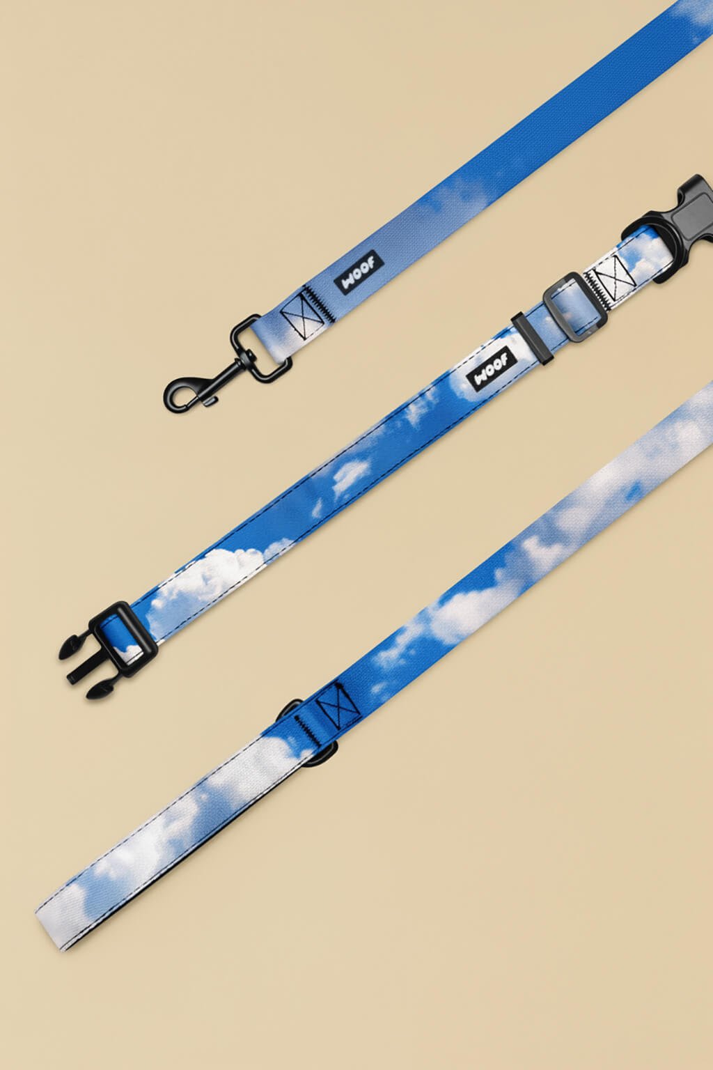 Happy Clouds Dog Collar & Leash Set - WOOF