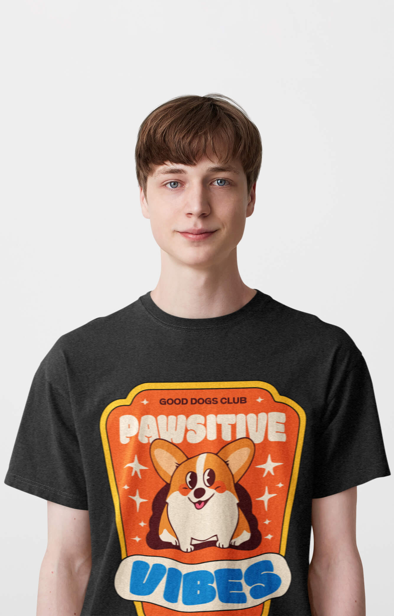 Pawsitive Vibes Corgi Premium T-Shirt - Dogloverclothing.com