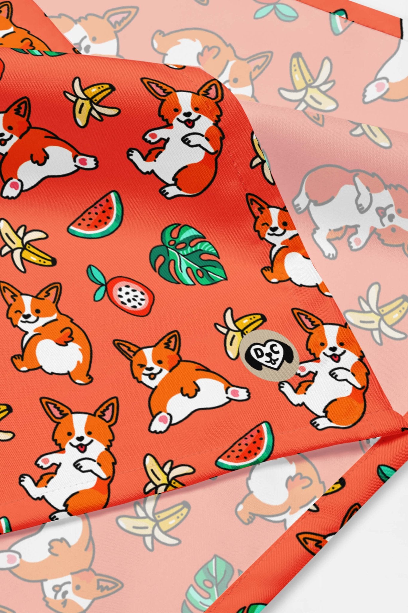 Tropical Corgi Paradise Pet Bandana Orange.