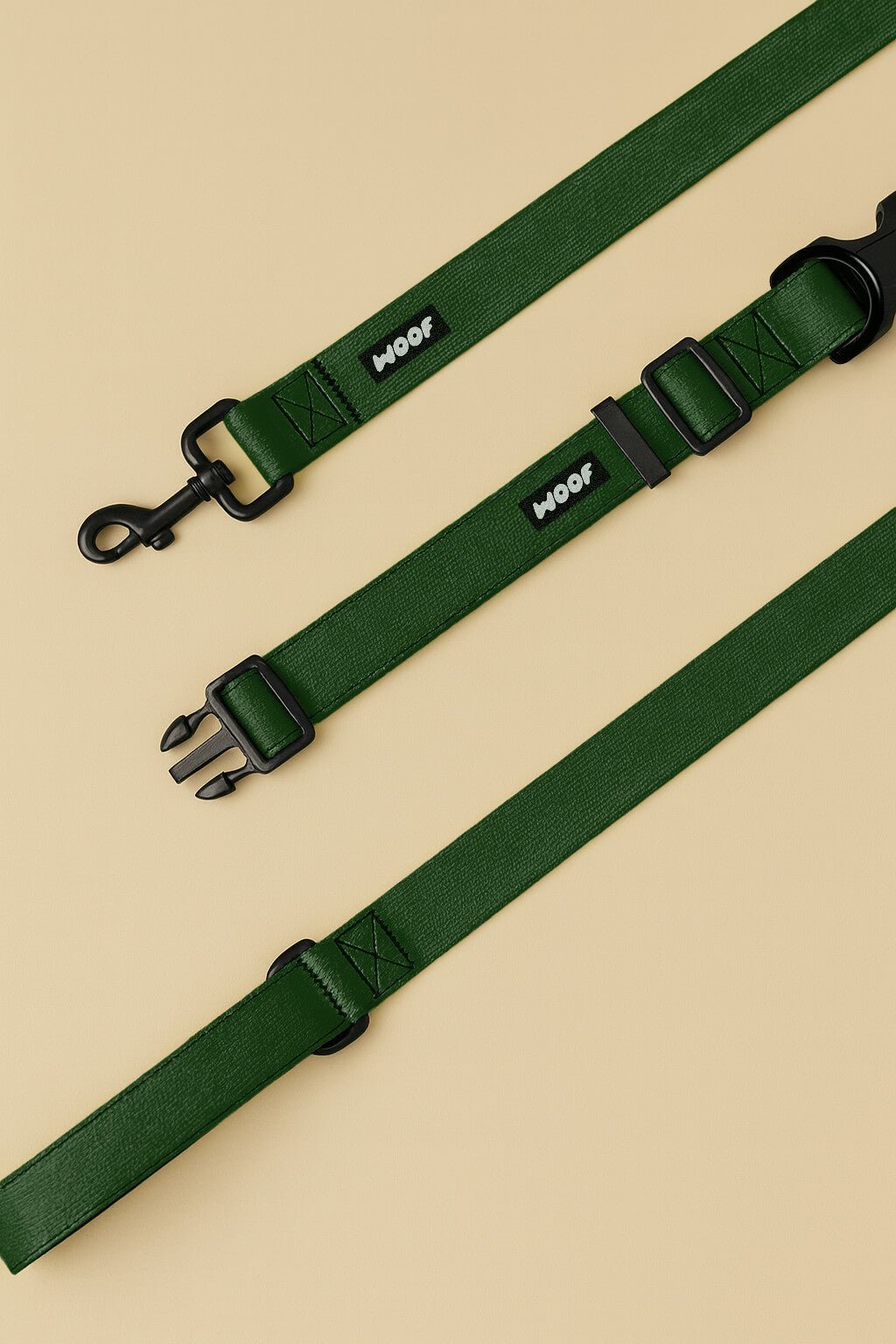 Deep Green Dog Collar & Leash Set - WOOF