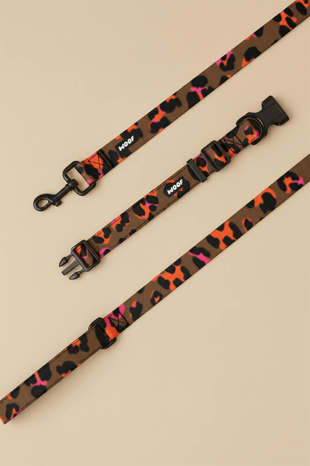 Elegant Leopard Dog Collar & Leash Set