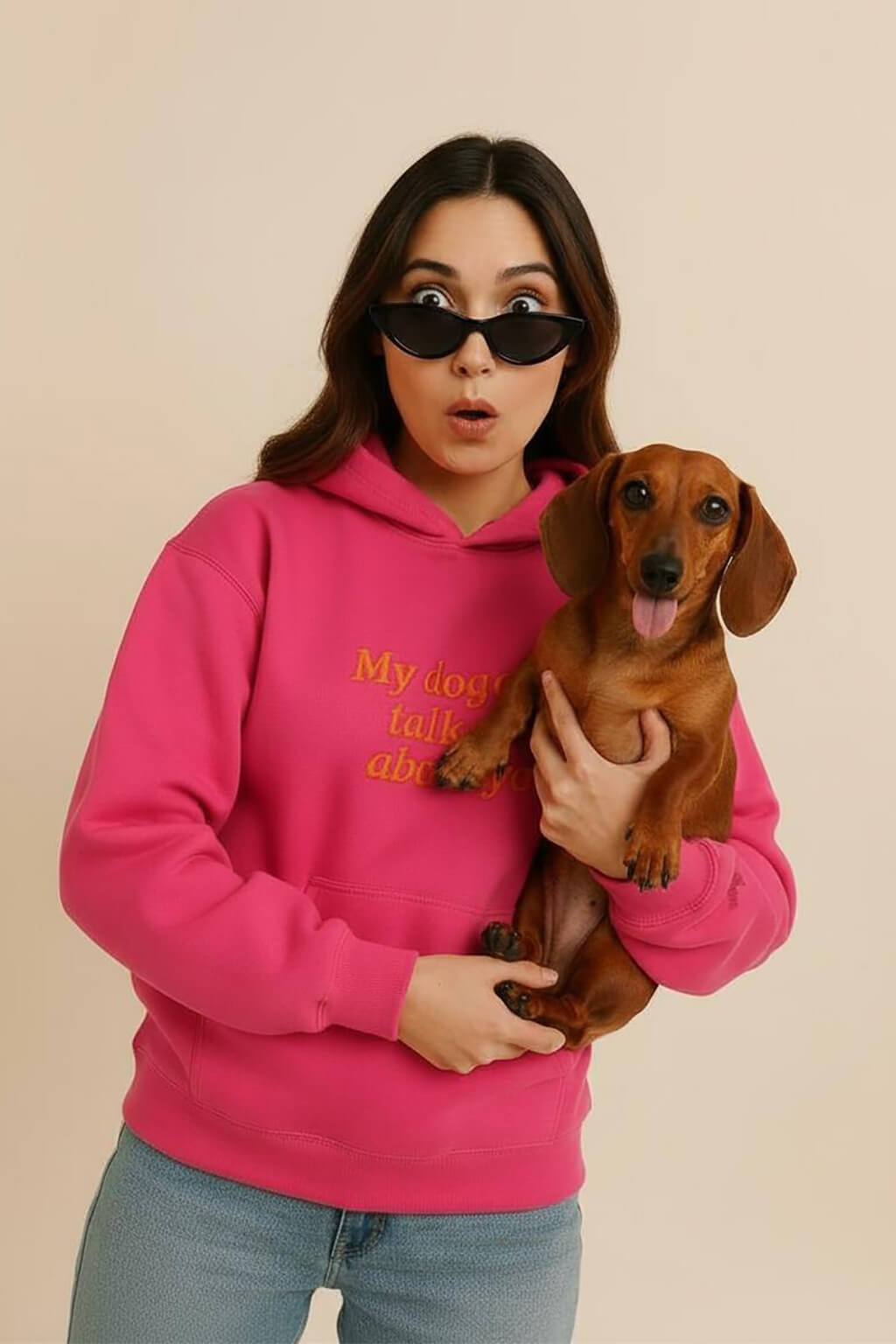 Bold My Dog And I Talk Embroidered Hoodie
