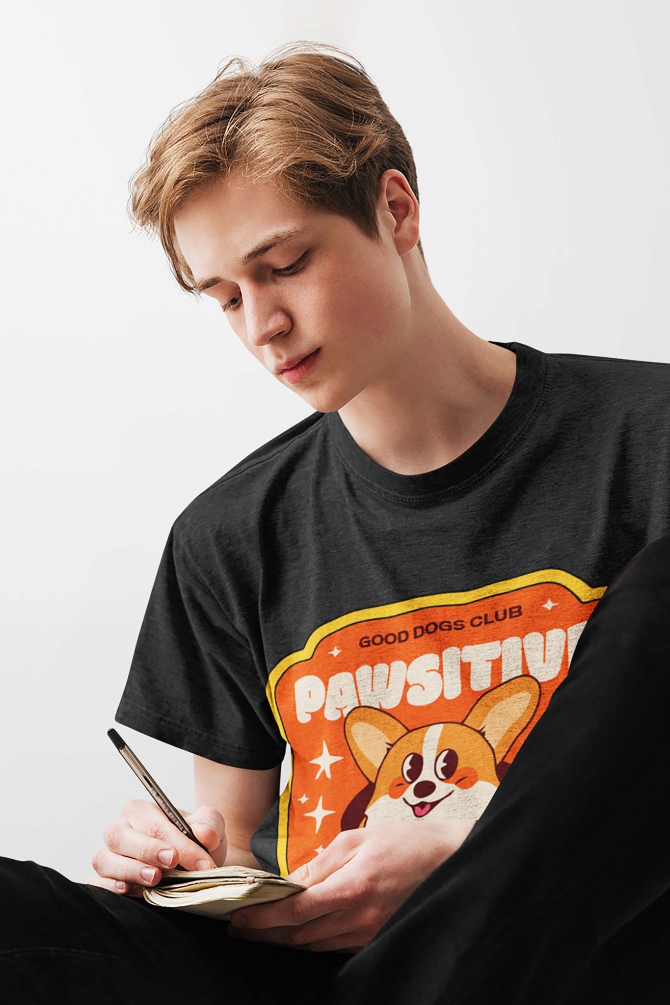 Pawsitive Vibes Corgi Premium T-Shirt - Dogloverclothing.com