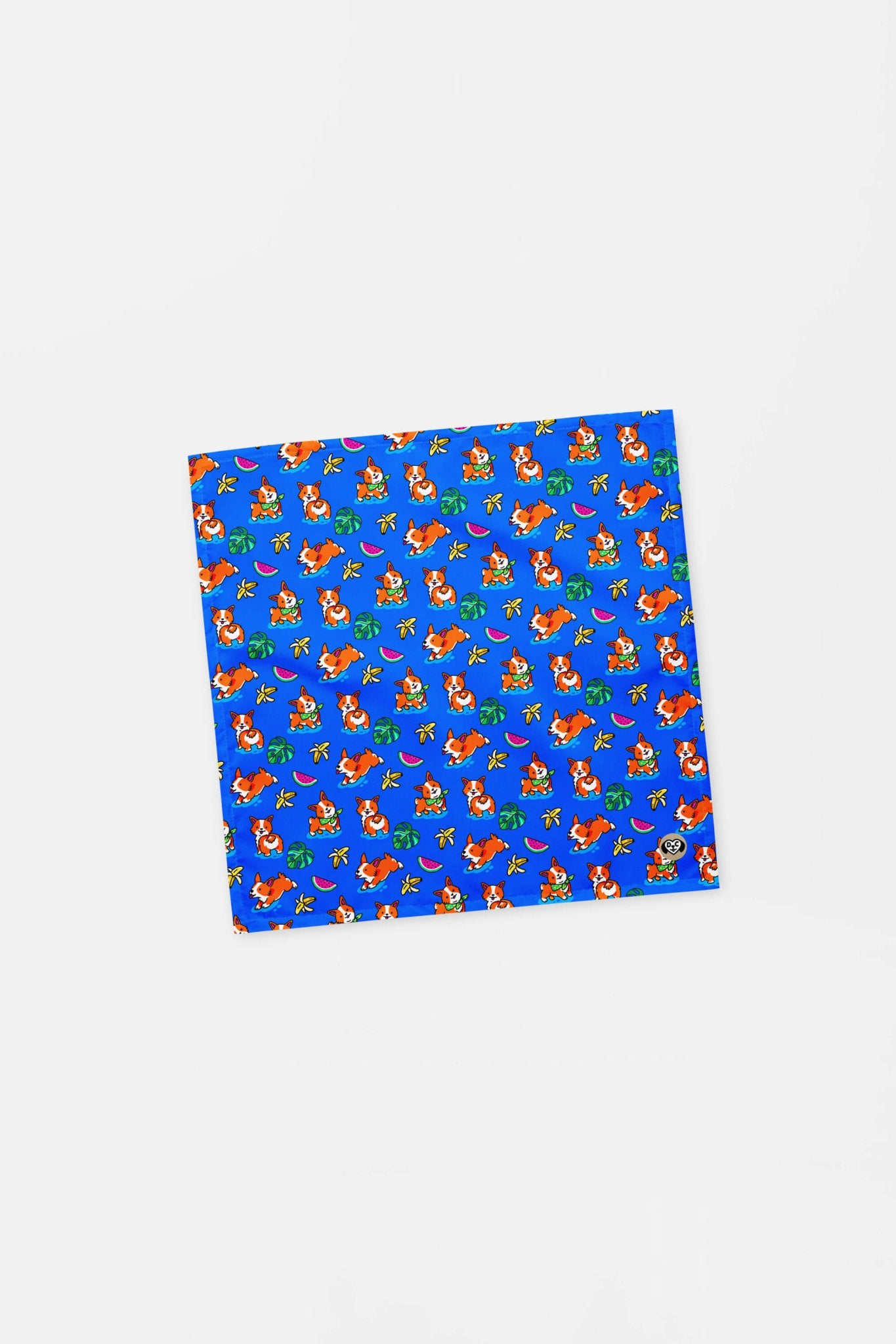 Tropical Corgi Paradise Pet Bandana Blue.