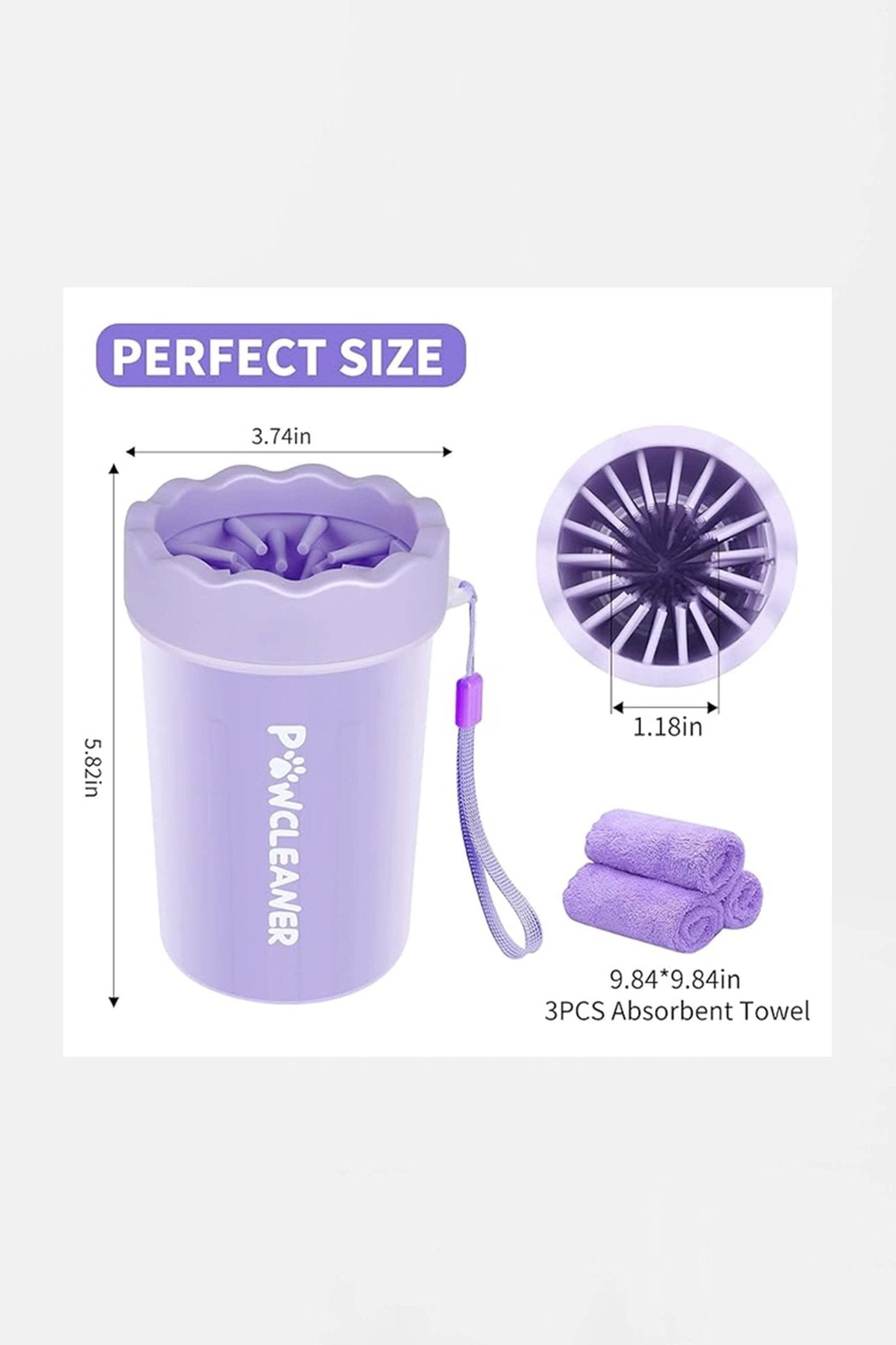 Easy Paw-Cleaner for Dogs, incl. Brush & 3 Soft Towels.