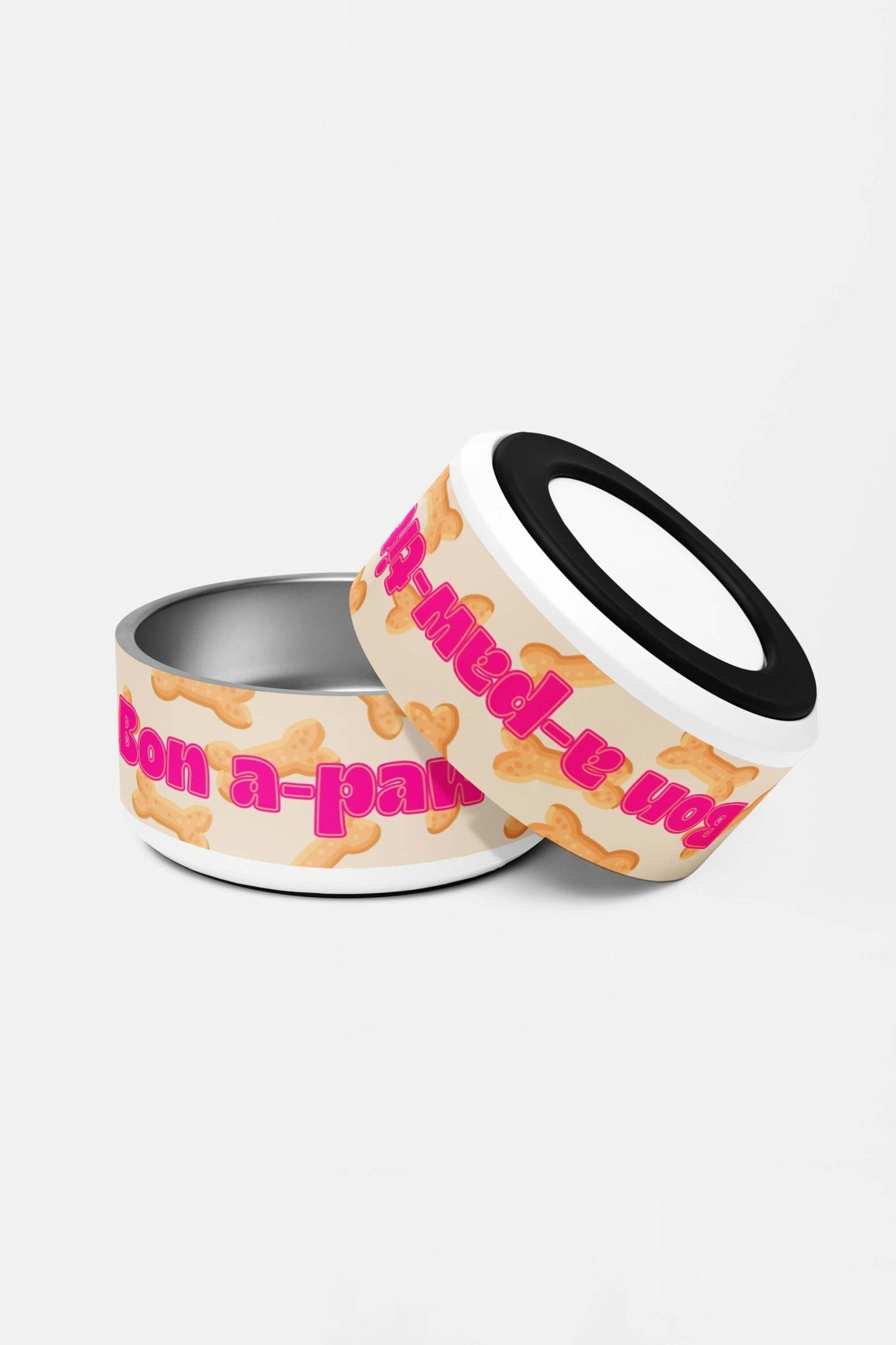 Adorable "Bon-a-paw-tit" Dog Pet Bowl.