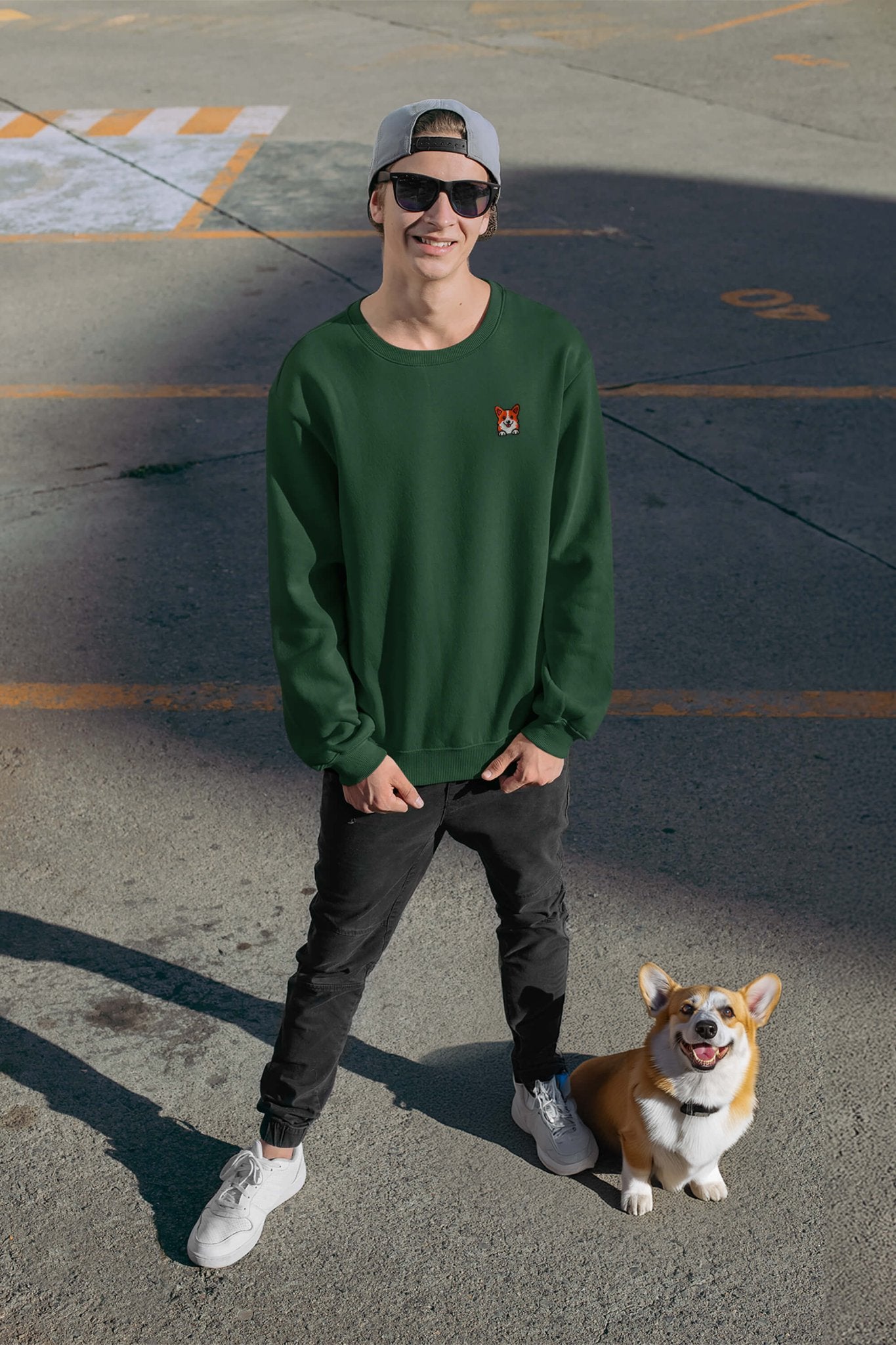Premium Corgi Pocket Pal Sweatshirt - Dogloverclothing.com