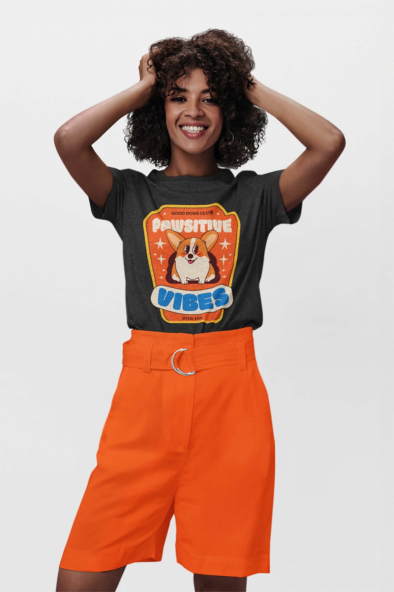 Pawsitive Vibes Corgi Premium T-Shirt - Dogloverclothing.com