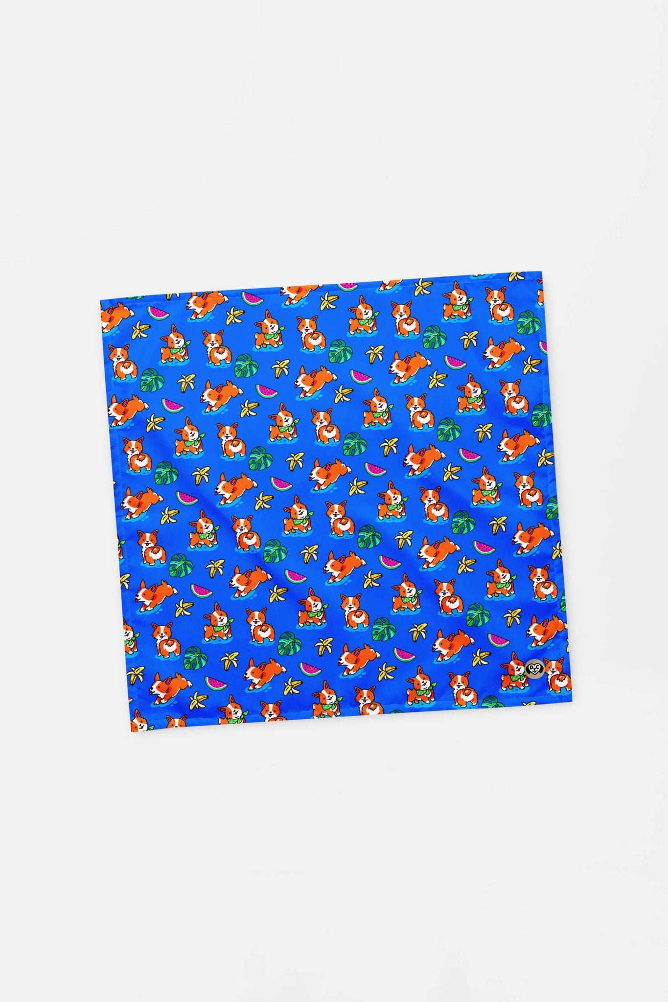 Tropical Corgi Paradise Pet Bandana Blue.