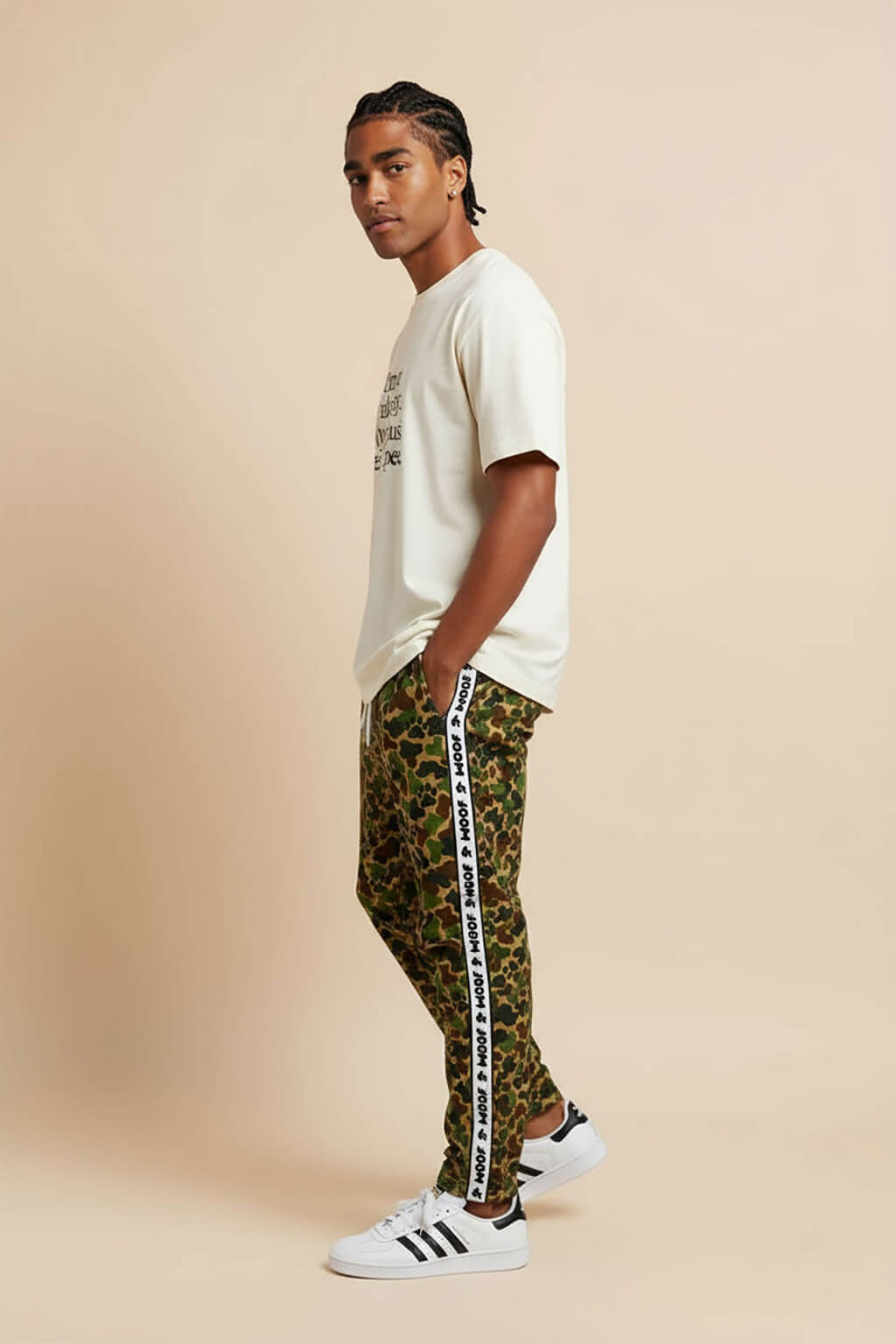 Camo Wide-Leg Unisex Paw Print Joggers