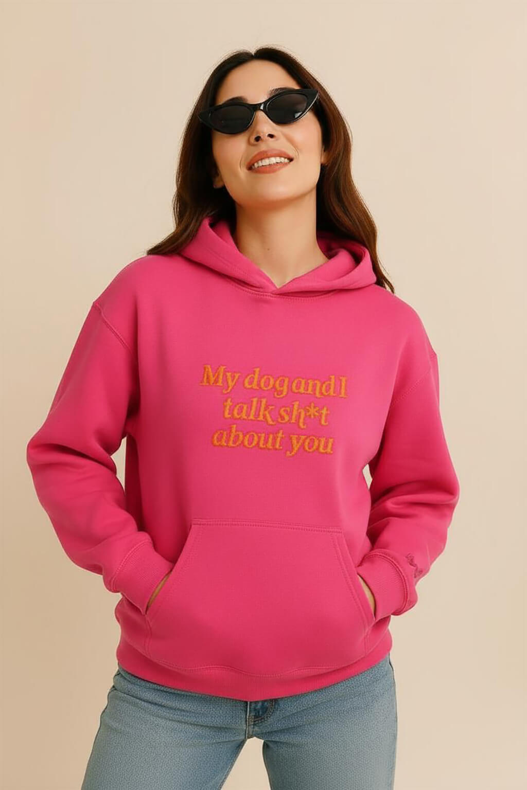 Bold My Dog And I Talk Embroidered Hoodie