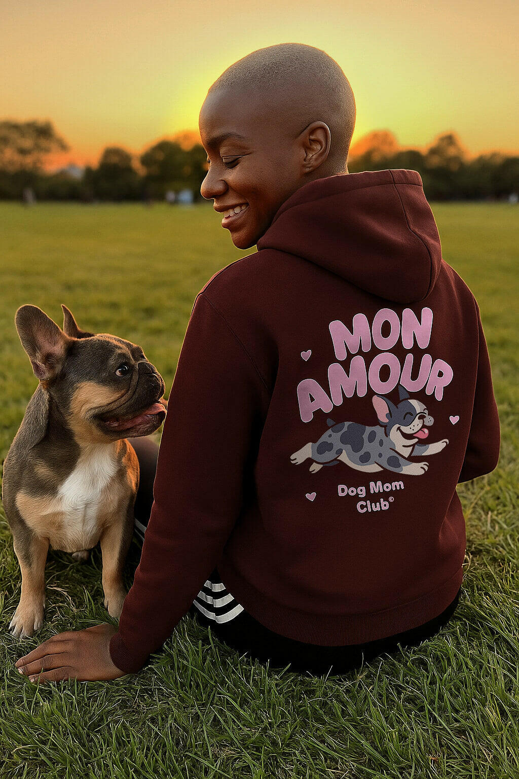 Cute Mon Amour Frenchie Hoodie.