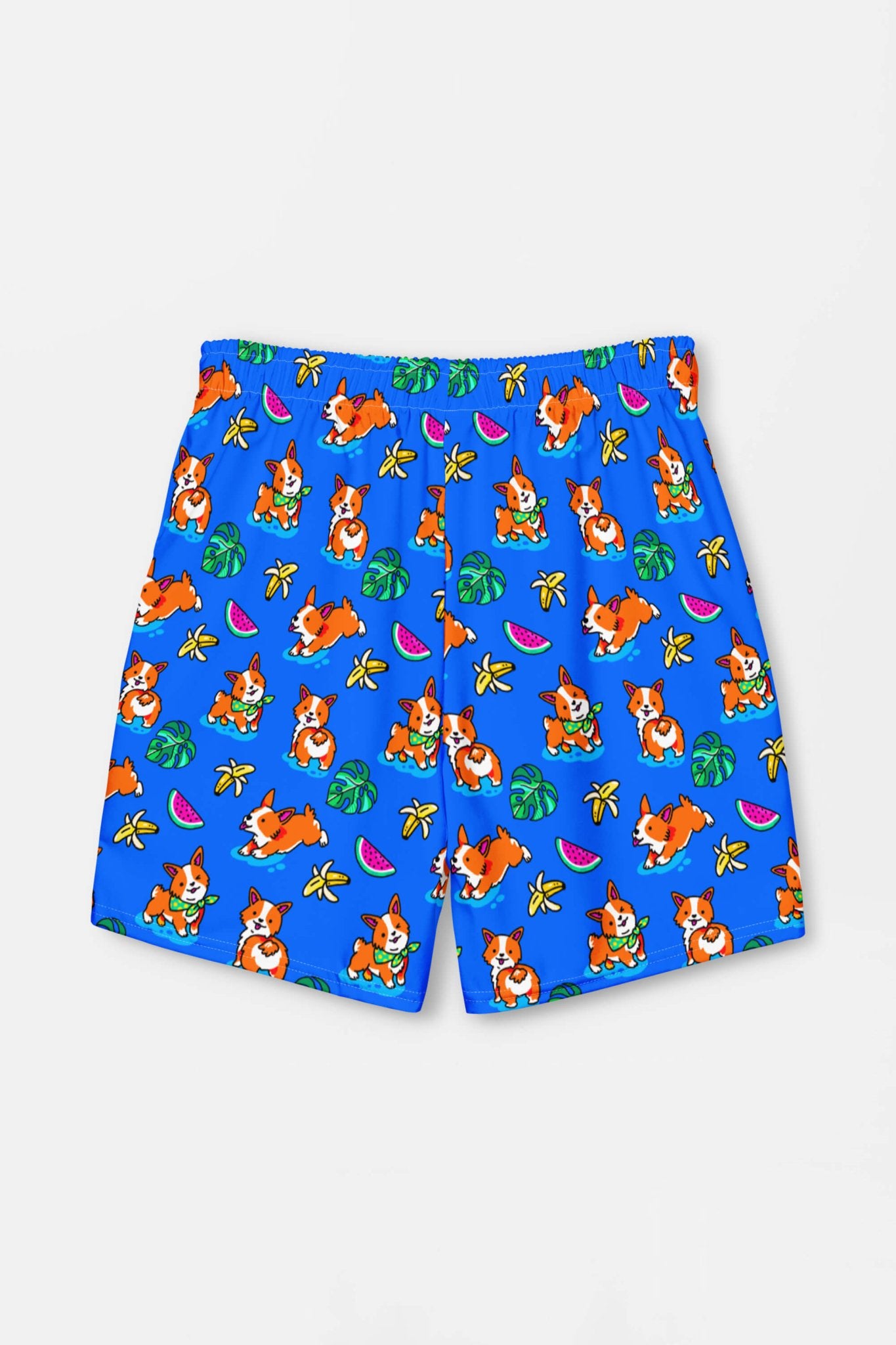 Tropical Corgi Beach Party Premium Swim Shorts.