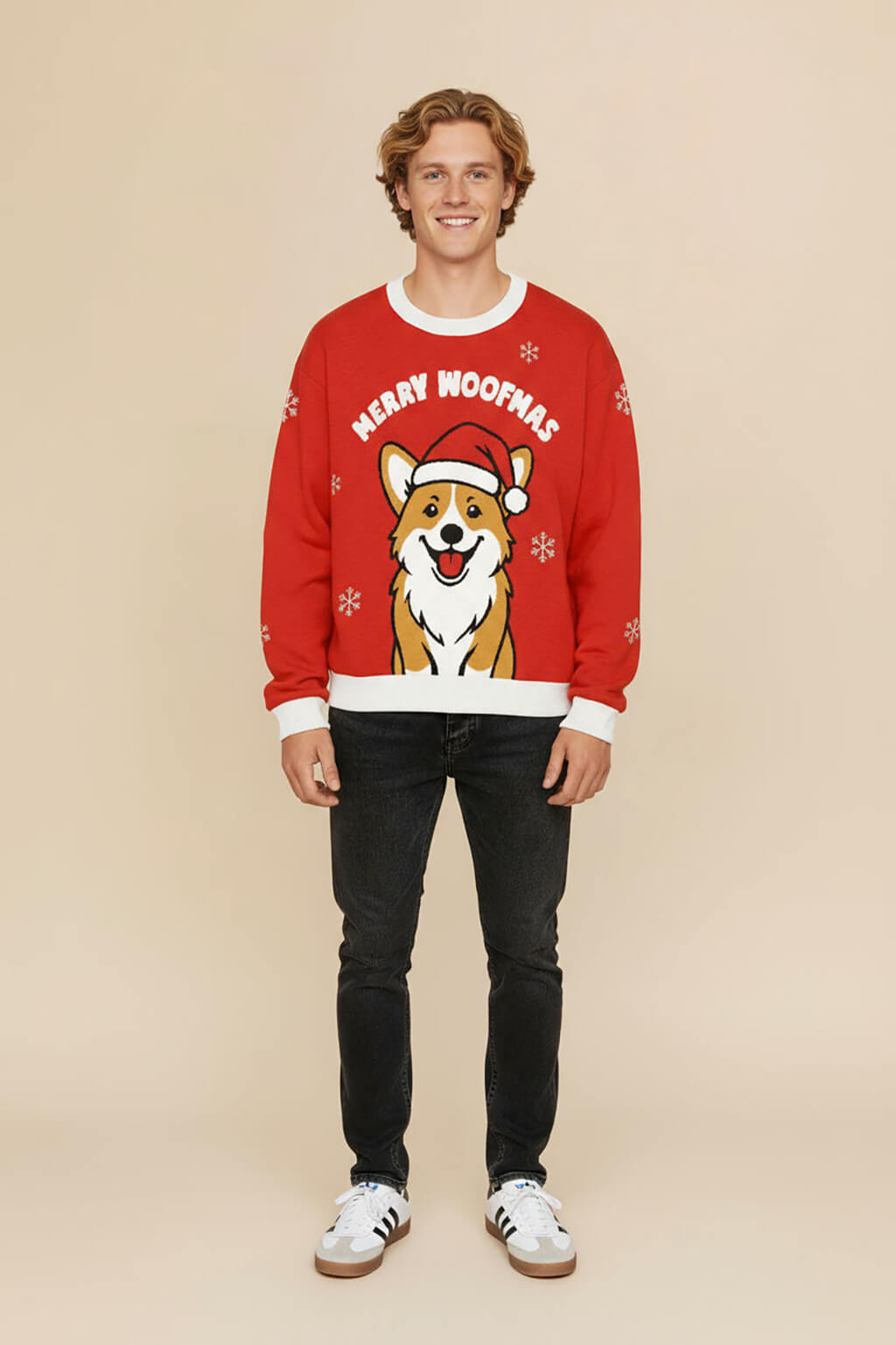 Festive Corgi Xmas Knitted Sweatshirt