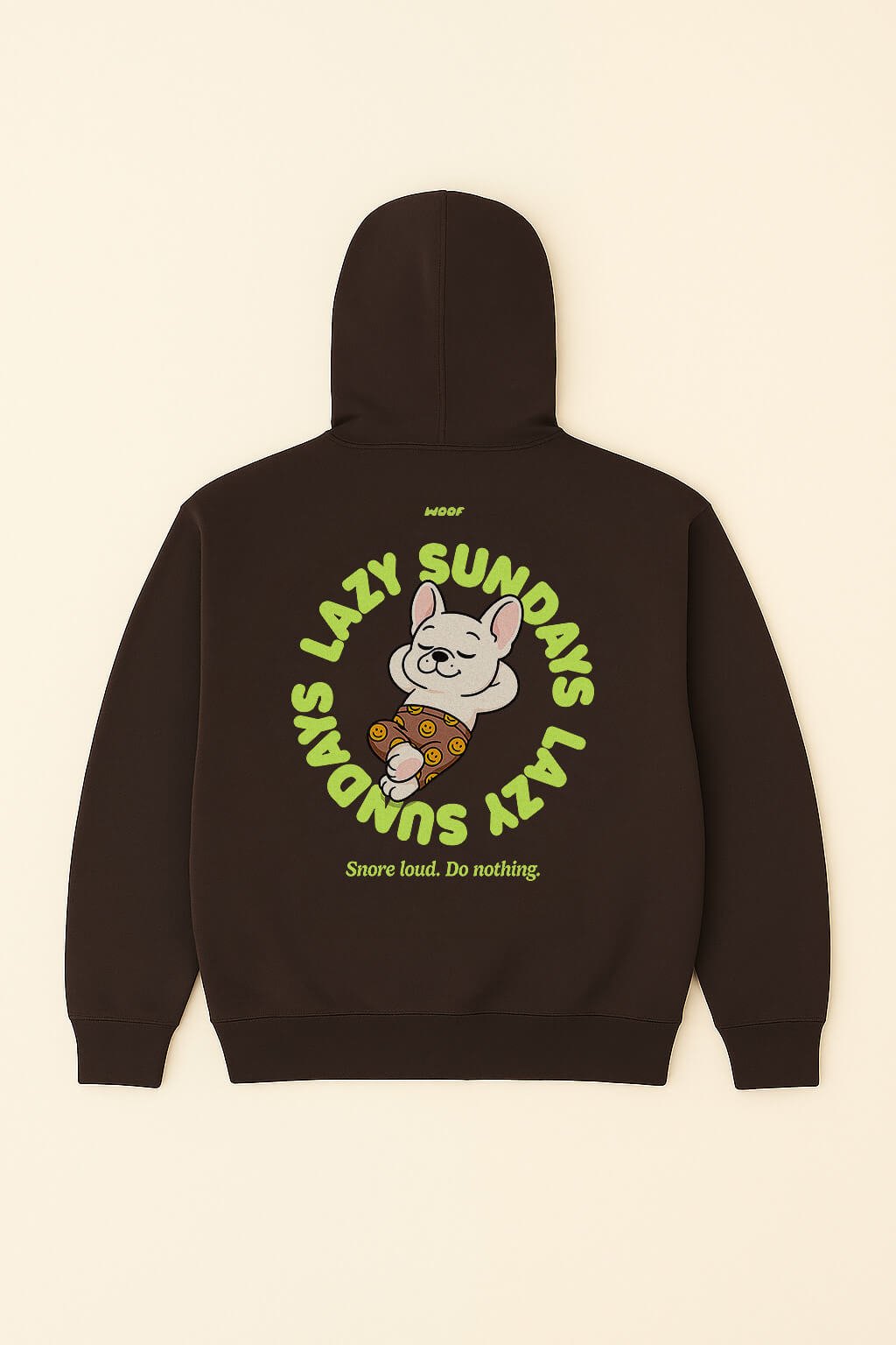 Cozy Lazy Sundays Unisex Frenchie Hoodie.