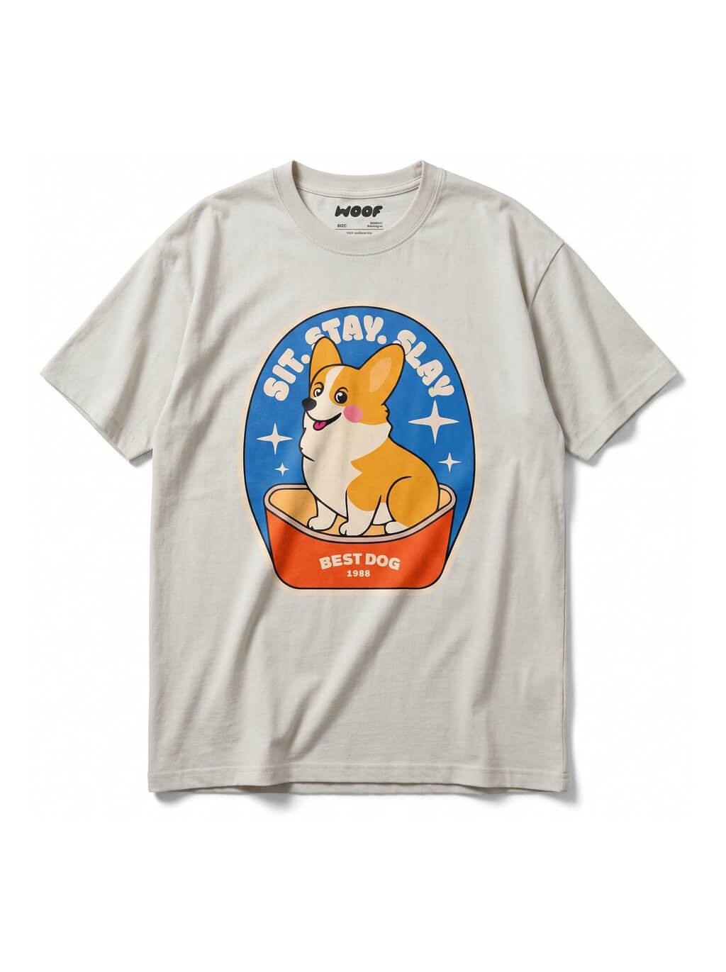 Grey Best Dog Supreme T-Shirt from WOOF, front view of the print