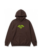 Brown Chill Vibes Only French Bulldog Hoodie from WOOF, front view of the print
