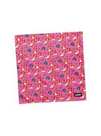 Pink Tropical Corgi Paradise Dog Bandana from WOOF, front view of the print