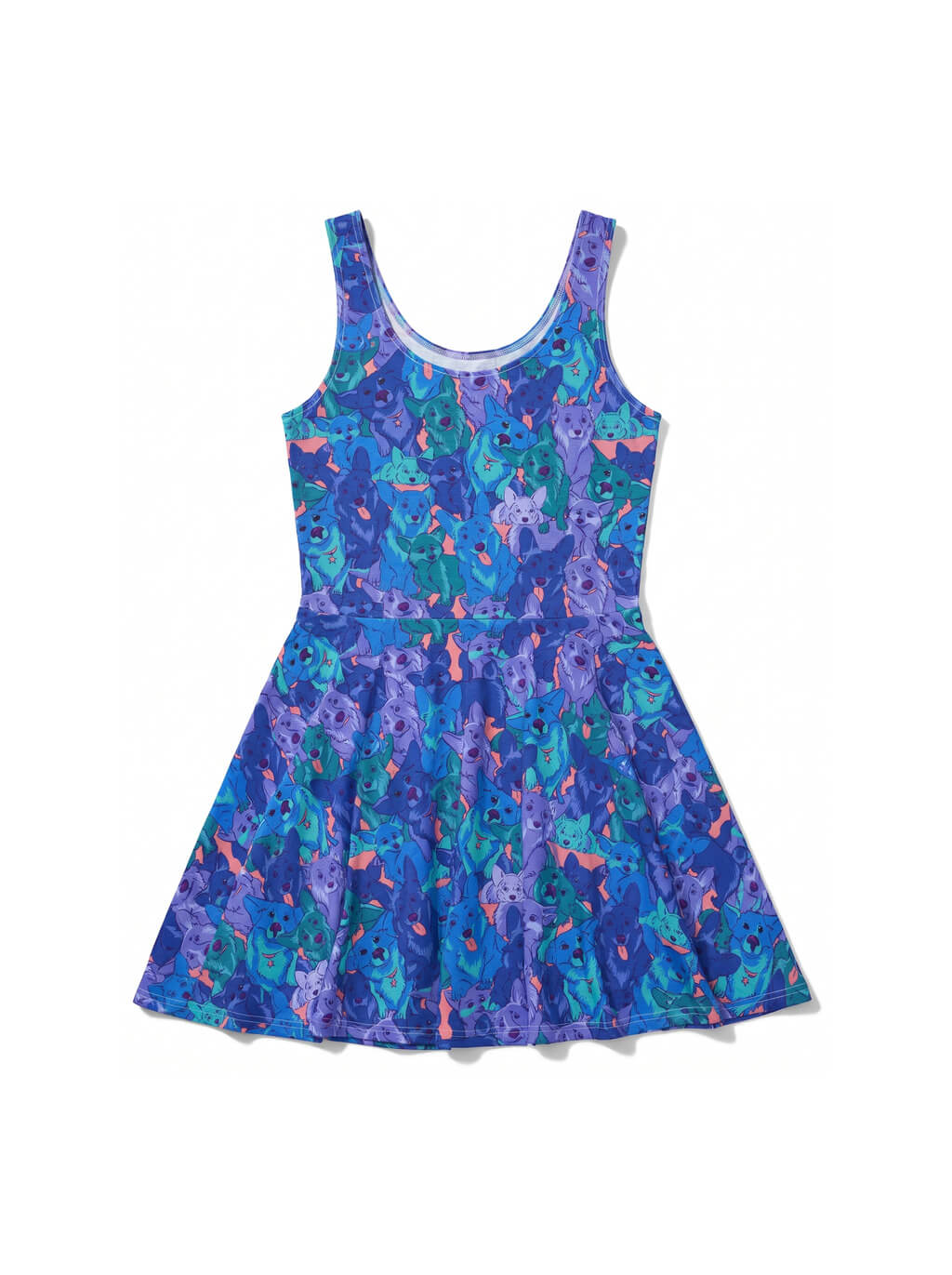 Sapphire Corgi Collage Skater Dress