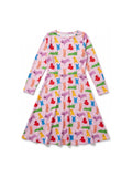 Corgi Confetti Long Sleeve Midi Dress