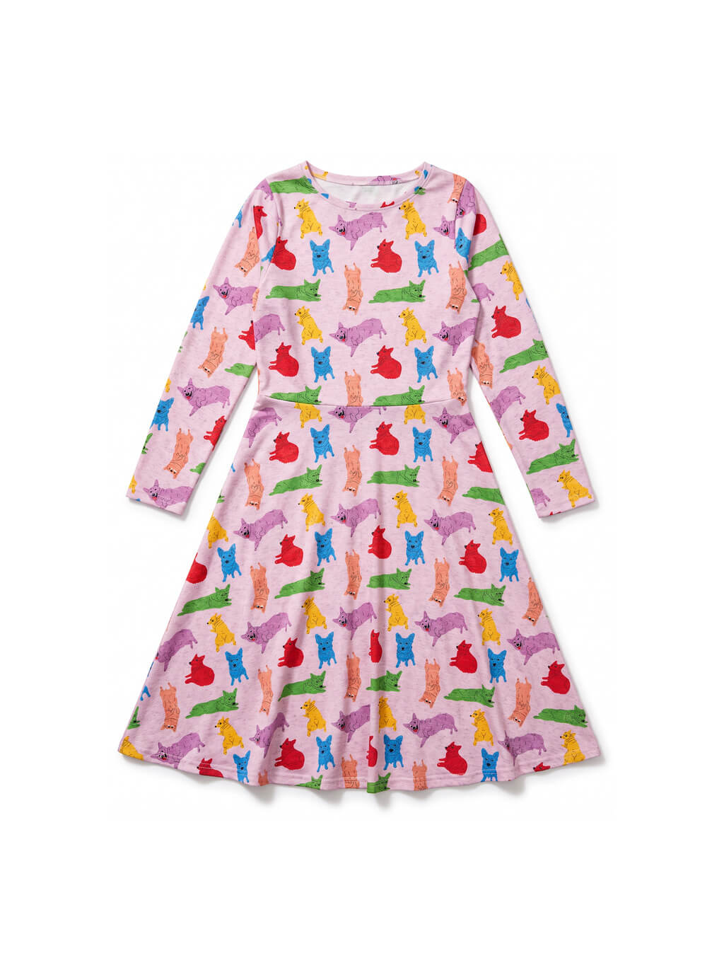 Corgi Confetti Long Sleeve Midi Dress