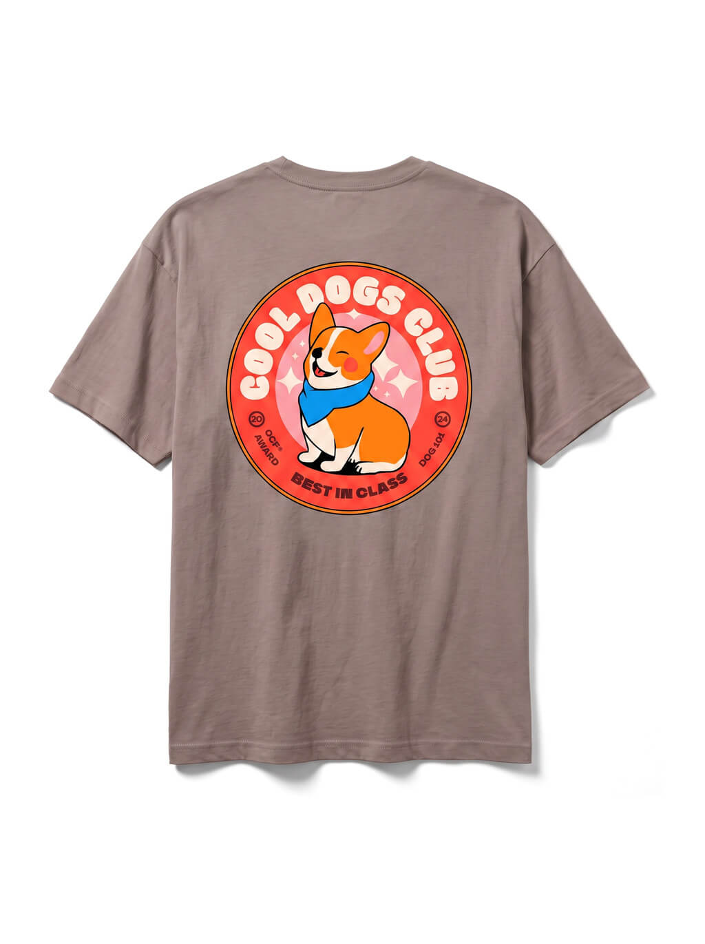 Back of the brown Corgi Fan Club T-Shirt from WOOF