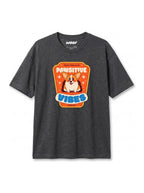 Heather black Pawsitive Vibes Corgi T-Shirt from WOOF, front view