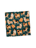 Green dog bandana from WOOF, front view of the print