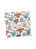 White Dog Cuties Bandana from WOOF, front view of the print