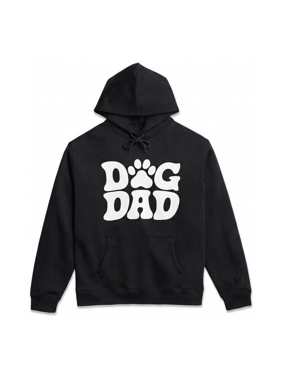 Black Dog Dad Hoodie from WOOF, alternate front view