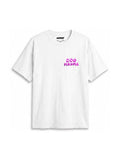 White Dog Mom Balloon T-Shirt from WOOF, front view of the print