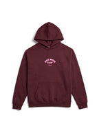 Red Diehard Dog Moms Club Crop Hoodie from WOOF, front view of the print