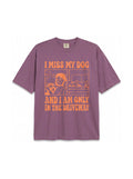 Berry I Miss My Dog T-Shirt from WOOF, front view of the print