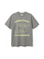 Grey Personal Assistant Dog T-Shirt from WOOF, front view of the print